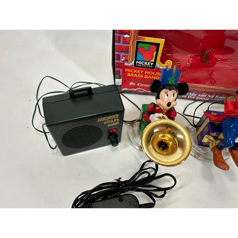 Mr. Christmas Mickey Mouse‎ Brass Band Animated 21 Carols 1995 Vintage WORKING